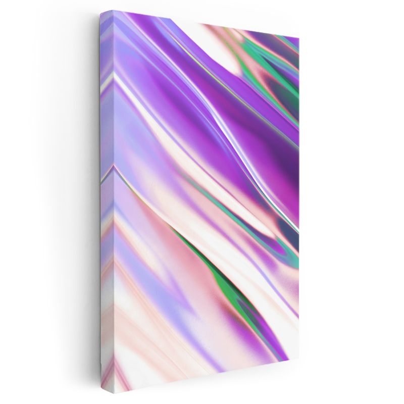Mor Işık Dalgaları - Dinamik Renk Geçişli Soyut Kanvas Tablo