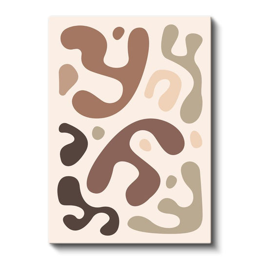 Yumuşak Dalgalar - Nötr Tonlarda Organik Formlar Kanvas Tablo