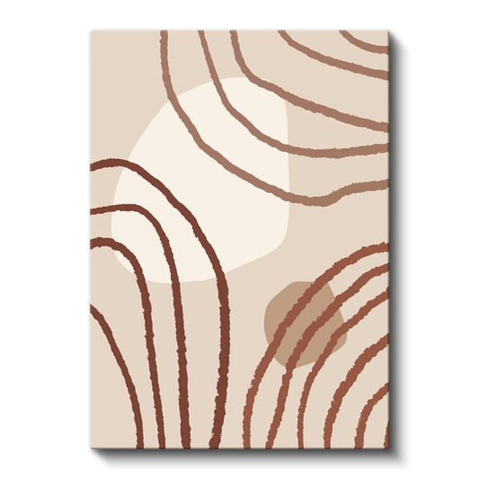 Organik Çizgiler - Minimalist Bej Kompozisyon Kanvas Tablo