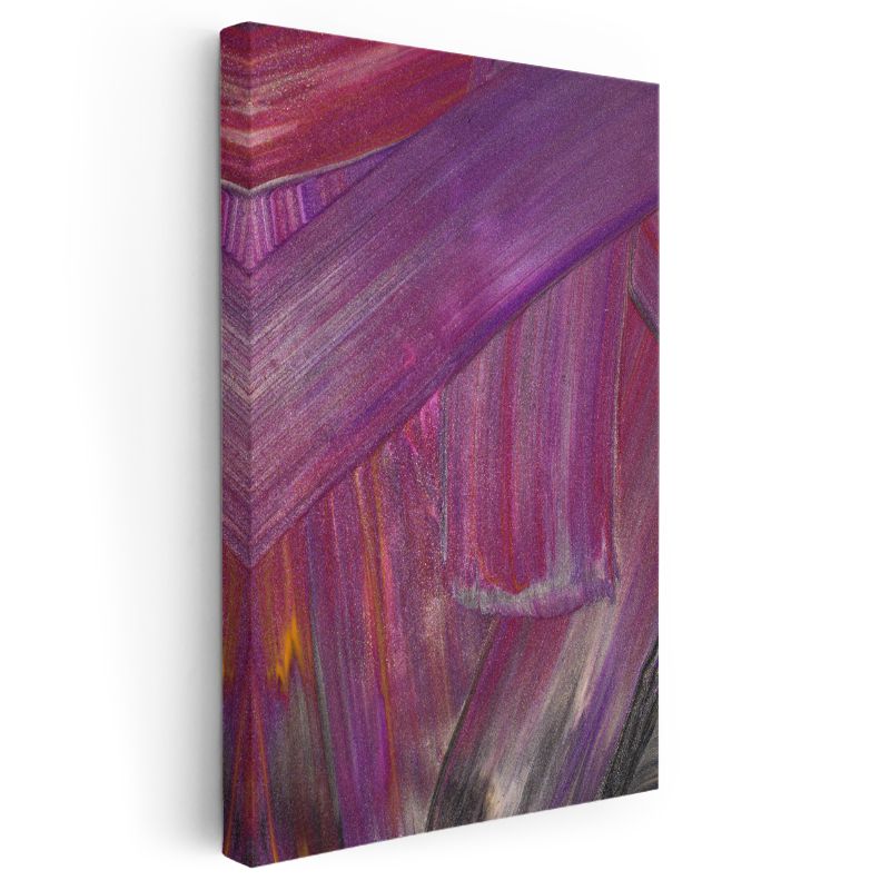 Mor Senfoni - Dinamik Fırça Darbeleri Kanvas Tablo