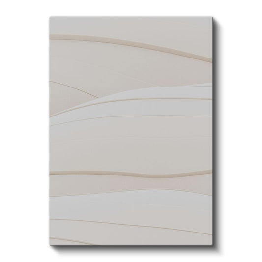 Minimalist Dalgalar - Zarif Bej Tonlarında Soyut Çizgiler Kanvas Tablo