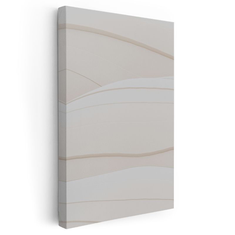 Minimalist Dalgalar - Zarif Bej Tonlarında Soyut Çizgiler Kanvas Tablo