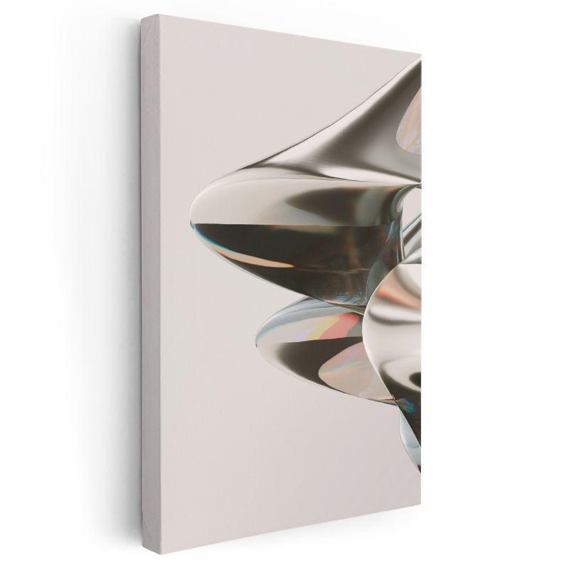 Metalik Keskinlik - Modern Minimalist Formlar Kanvas Tablo