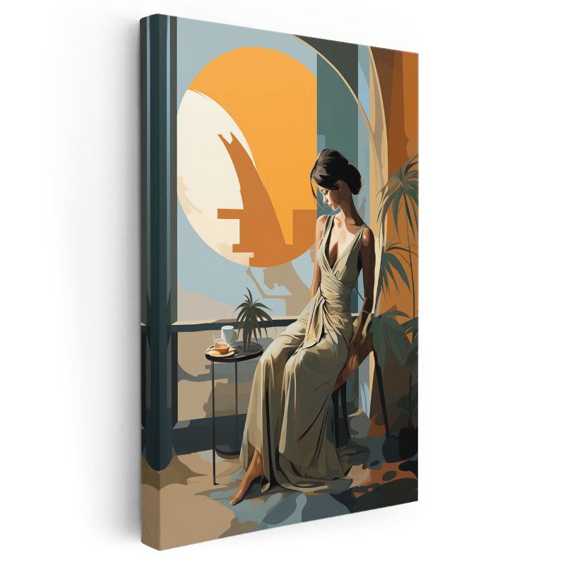 Huzur Anı - Modern Vektörel Portre Kanvas Tablo