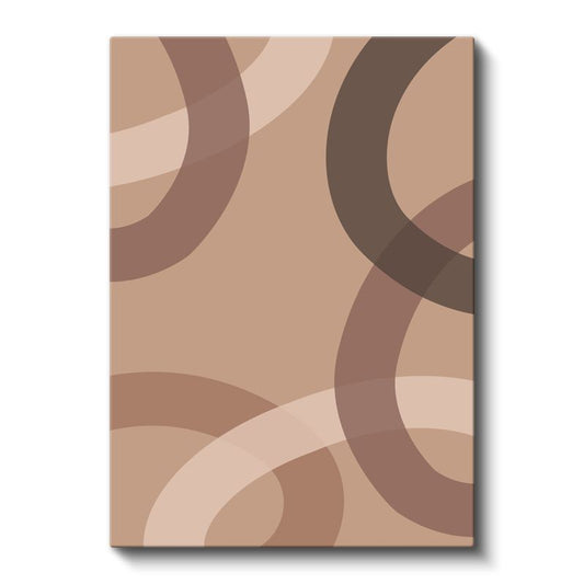 Geometrik Ritim - Kahverengi Tonlarında Dairesel Kompozisyon Kanvas Tablo