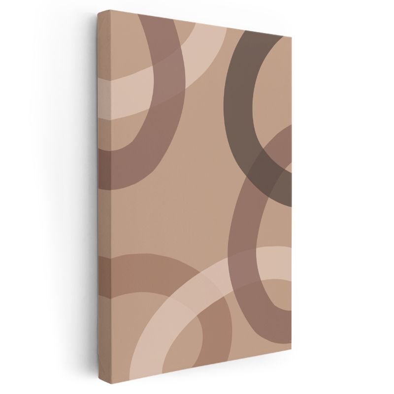 Geometrik Ritim - Kahverengi Tonlarında Dairesel Kompozisyon Kanvas Tablo