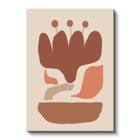 Organik Formlar - Toprak Tonları Soyut Kompozisyon Kanvas Tablo