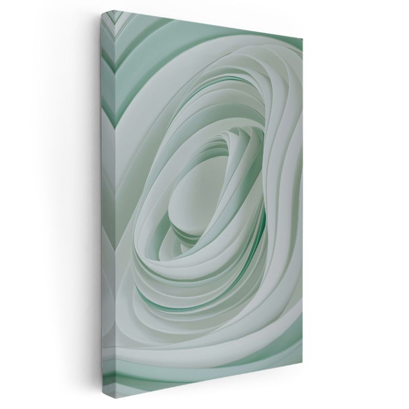 Spiral Dinamizm - Minimalist Yeşil Tonları Kanvas Tablo