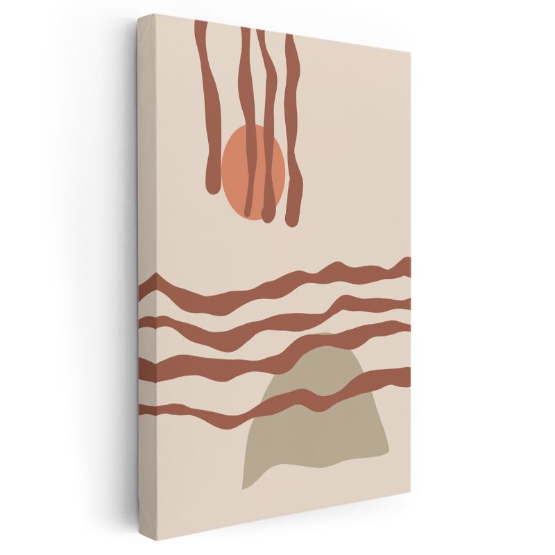 Toprak Dalgaları - Soyut Güneş Manzarası Kanvas Tablo