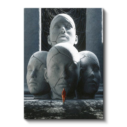 Varoluş Yüzleşmesi - Dramatik Heykel Kompozisyon Kanvas Tablo