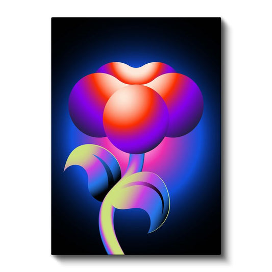 Neon Çiçek - Parlak Renk Gradyanları Kanvas Tablo