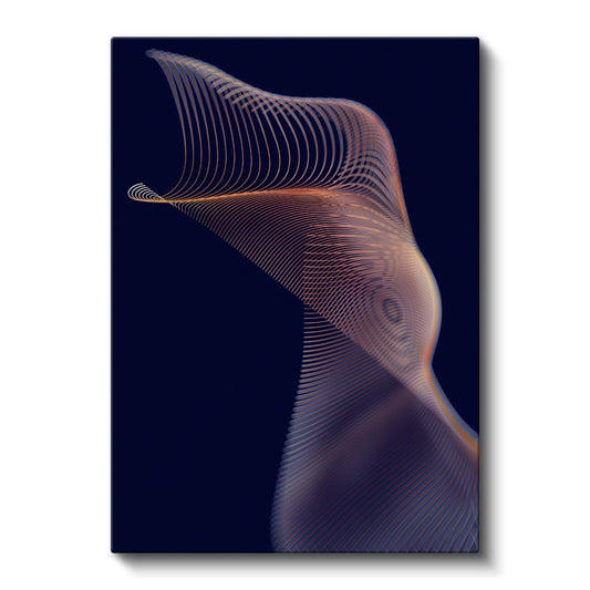 Bakır Dalgalar - İnce Çizgilerle Oluşturulmuş Vektörel Hareket Kanvas Tablo