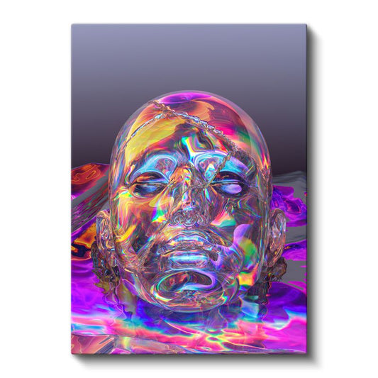 Holografik Vizyon - Çok Renkli Dijital Portre Kanvas Tablo