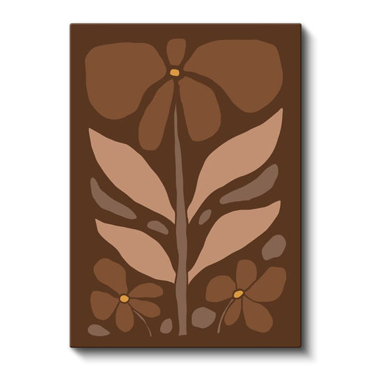 Toprak Tonları - Stilize Botanik İllüstrasyon Kanvas Tablo