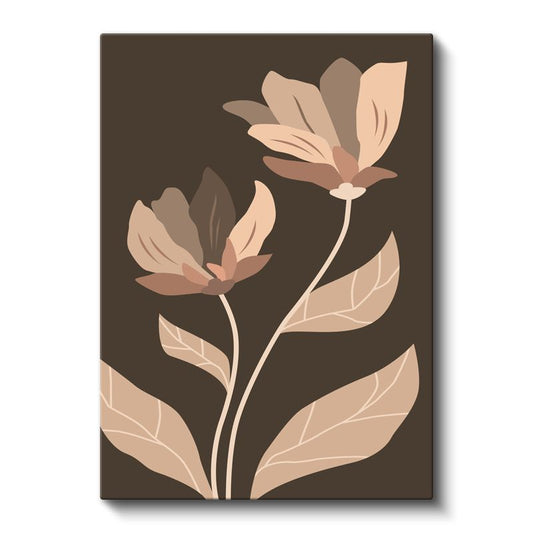 Zarif Çiçekler - Minimalist Botanik Siluetler Kanvas Tablo