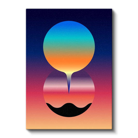 Gün Batımı Gezegeni - Geometrik Gradyan Daireler Kanvas Tablo