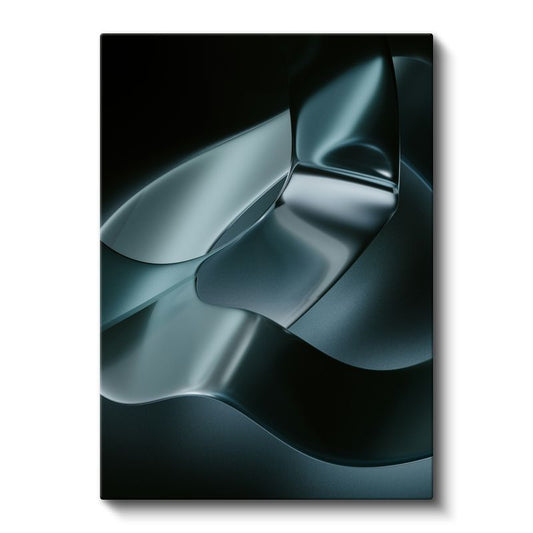 Metalik Dalgalar - Minimalist Soyut Kompozisyon Kanvas Tablo