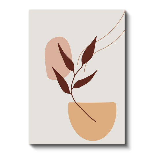 Zarif Dal - Minimalist Botanik İllüstrasyon Kanvas Tablo