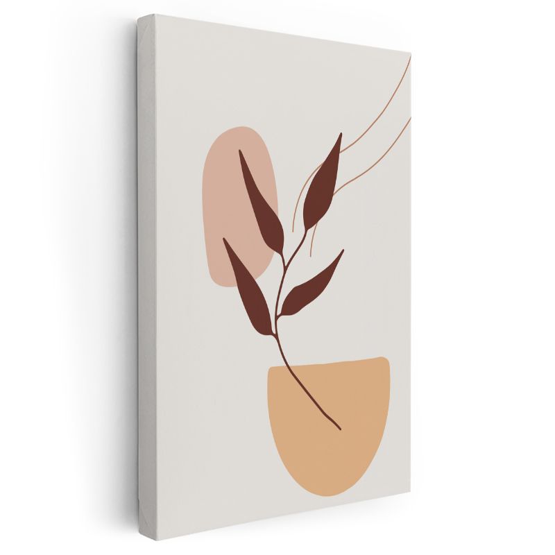 Zarif Dal - Minimalist Botanik İllüstrasyon Kanvas Tablo