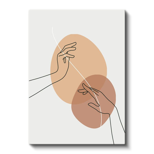 Dokunuş Sanatı - Minimalist El Çizimleri Kanvas Tablo