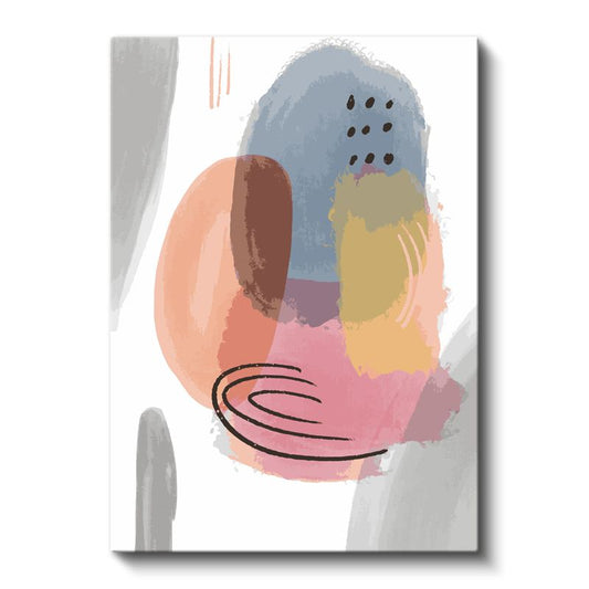 Renk Patlaması - Fırça Darbeleriyle Soyut Kompozisyon Kanvas Tablo