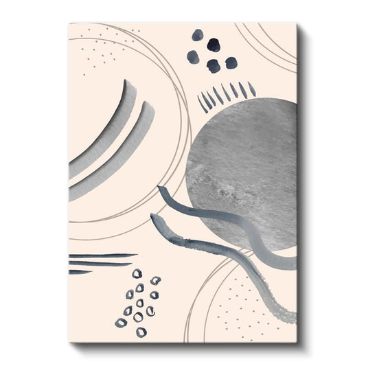 Soyut Harmoni - Dalgalı Çizgiler ve Geometrik Desenler Kanvas Tablo