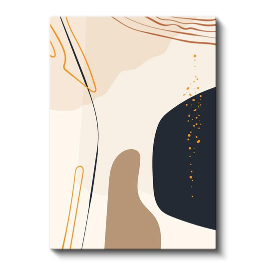 Akışkan Çizgiler - Kontrast Renkli Soyut Şekiller Minimalist Kanvas Tablo