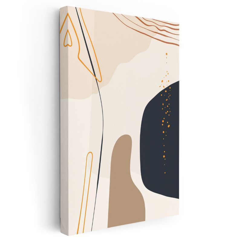 Akışkan Çizgiler - Kontrast Renkli Soyut Şekiller Minimalist Kanvas Tablo