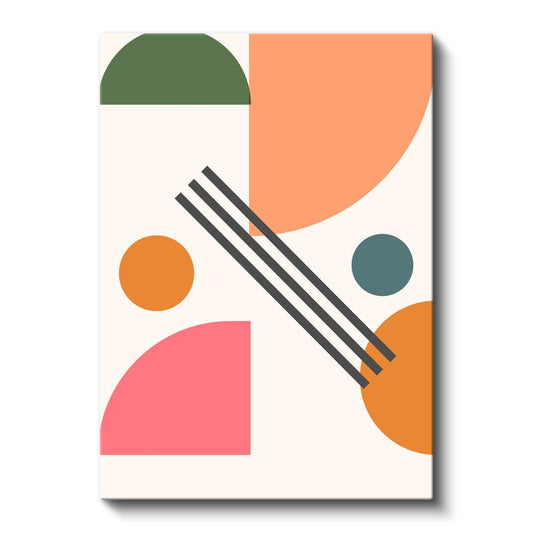 Renkli Diyalog - Minimalist Geometrik Kompozisyon Kanvas Tablo