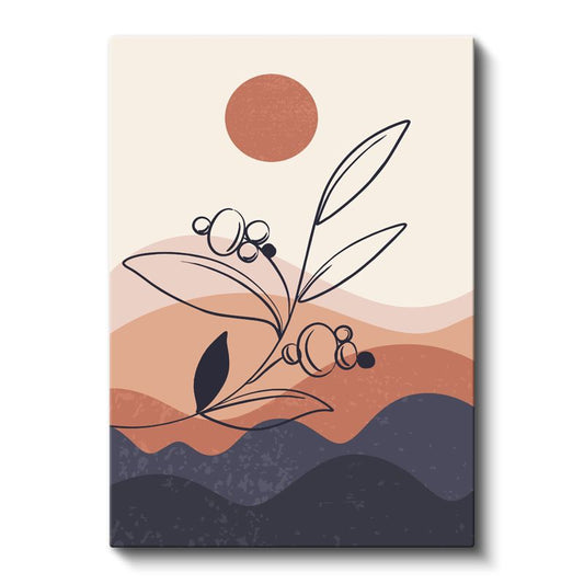 Zarif Dallar - Minimalist Çizgilerle Doğa Yorumu Kanvas Tablo