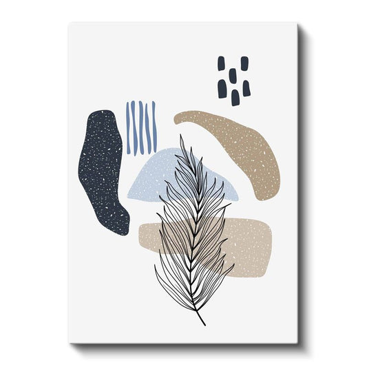 Yaprak Silueti - Geometrik Soyut Desen Kanvas Tablo