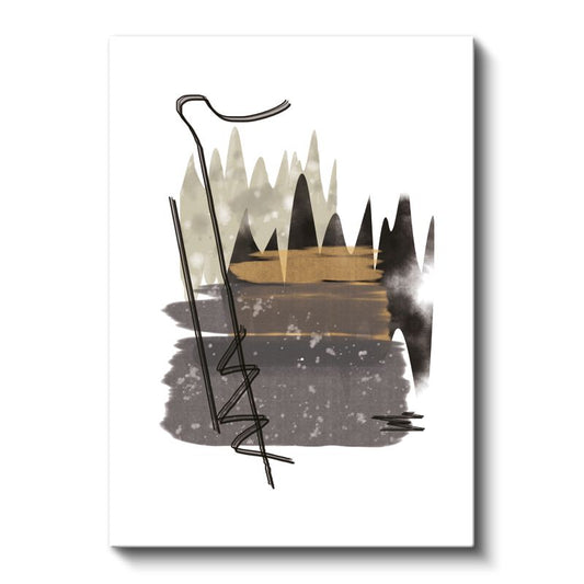 Soyut Manzara - Geometrik Çizgiler Kompozisyon Kanvas Tablo