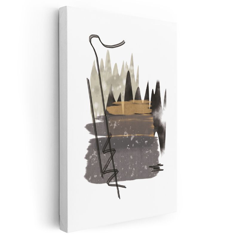 Soyut Manzara - Geometrik Çizgiler Kompozisyon Kanvas Tablo