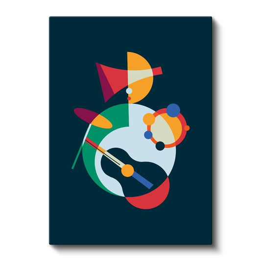 Renklerin Senfonisi - Geometrik Müzik Temalı Kanvas Tablo