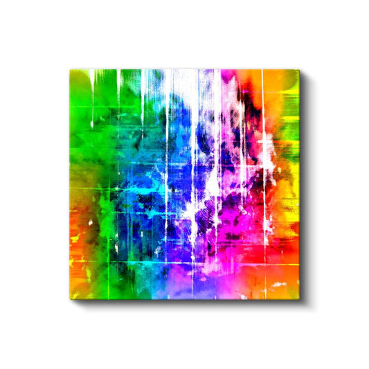 Renk Şöleni - Dikey Çizgilerle Soyut Kompozisyon Kanvas Tablo