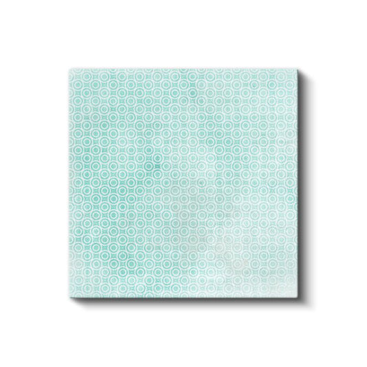 Turkuaz Daireler - Geometrik Sonsuzluk Deseni Kanvas Tablo
