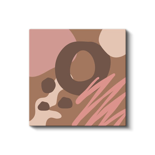 Toprak Tonları - Yumuşak Formlu Soyut Kompozisyon Kanvas Tablo