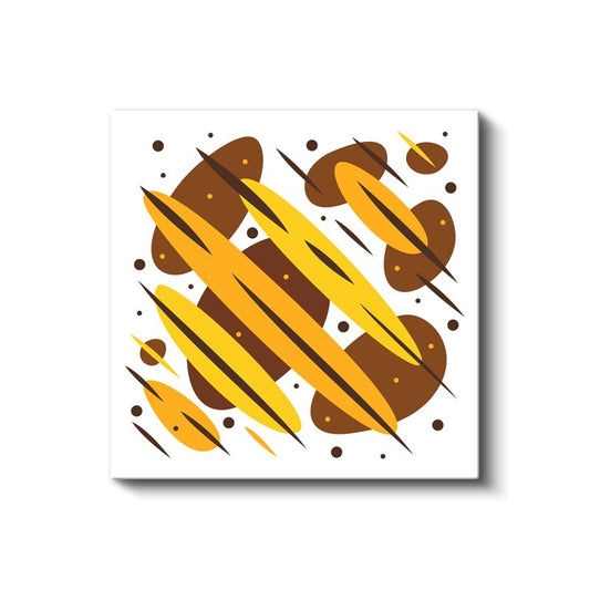 Altın Çizgiler - Dinamik Geometrik Desen Kanvas Tablo