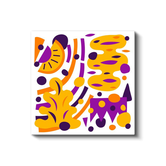 Renkli Soyut Dalgalar - Modern Geometrik Kompozisyon Kanvas Tablo