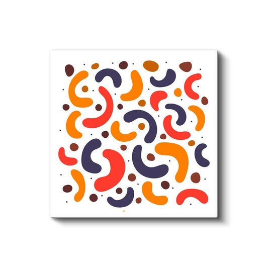 Renkli Kavisler - Modern Soyut Kompozisyon Kanvas Tablo