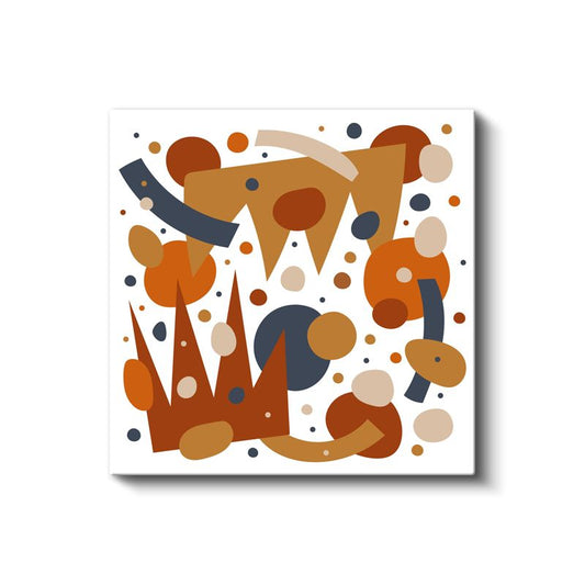 Toprak Tonları Geometri - Minimal Soyut Kompozisyon Kanvas Tablo