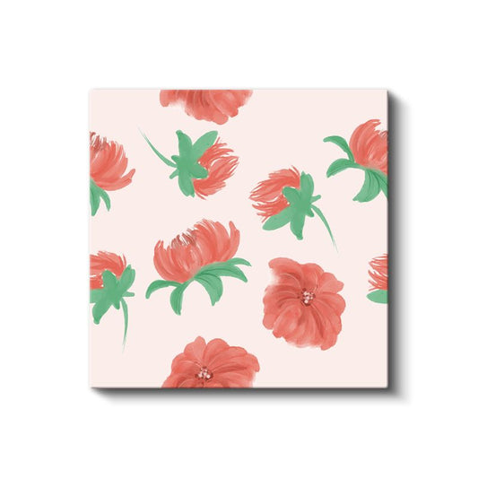 Zarif Çiçek Desenleri - Modern Botanik İllüstrasyon Kanvas Tablo