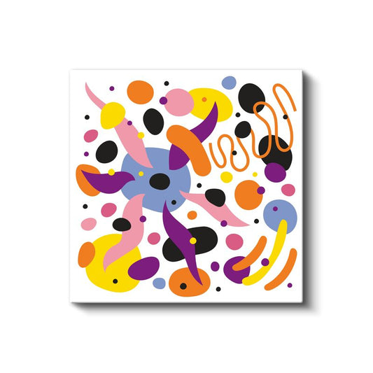 Renkli Soyut Hareket - Dinamik Formlar ve Dalgalar Kanvas Tablo