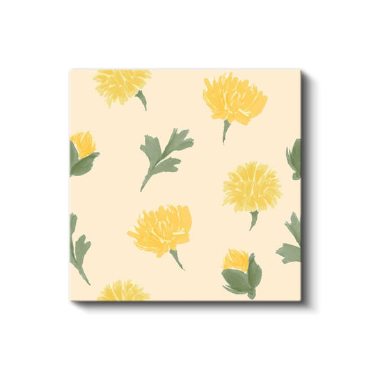 Sarı Papatyalar - Zarif Çiçek Desenleri Kanvas Tablo
