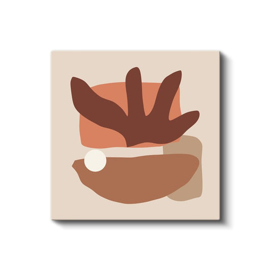 Toprak Tonları - Minimalist Organik Formlar Kanvas Tablo