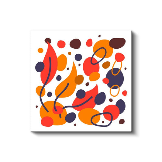 Ritim ve Hareket - Dinamik Çizgiler ve Renkli Lekeler Kanvas Tablo