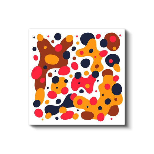 Renkli Organik Formlar - Canlı Geometrik Soyut Desen Kanvas Tablo