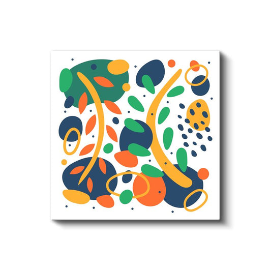 Tropik Dinamizm - Renkli Soyut Geometrik Kompozisyon Kanvas Tablo