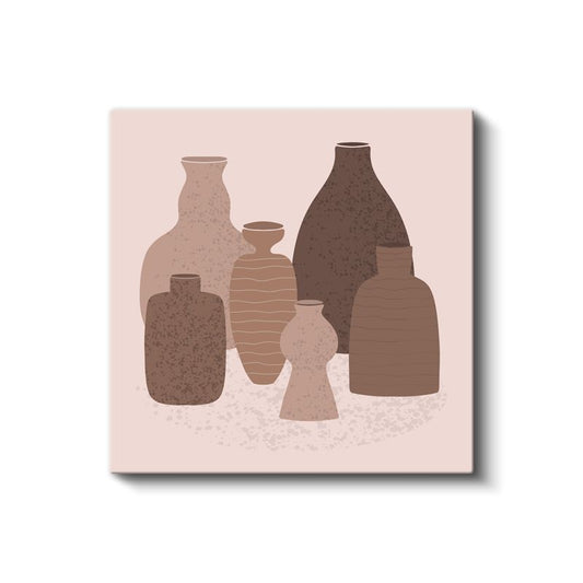 Seramik Koleksiyonu - Minimalist Toprak Tonları Kanvas Tablo
