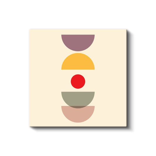 Renkli Hiyerarşi - Yarım Daire Formlu Geometrik Kanvas Tablo